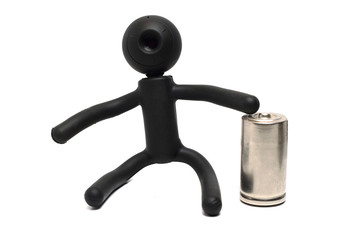 man figure toy with battery