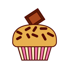 Cupcake delicious modern flat vector