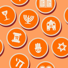 Seamless background with jewish symbols for your design