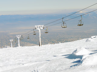 Fototapeta na wymiar Ski Lift in Frost