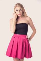 Portrait of beautiful blonde woman