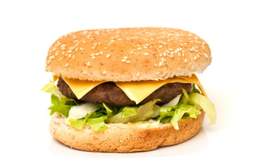 hamburger sur fond blanc