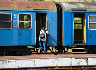 Railway carriage at the station