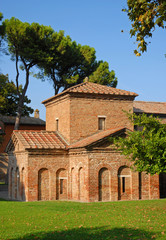 Fototapeta na wymiar Ravenna world famous Galla Placidia mausoleum