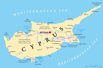 Foto op Canvas Cyprus Political Map © Peter Hermes Furian