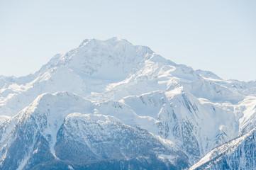 Naklejka premium Riederalp, Dorf, Schweizer Alpen, Fletschhorn, Wallis, Schweiz