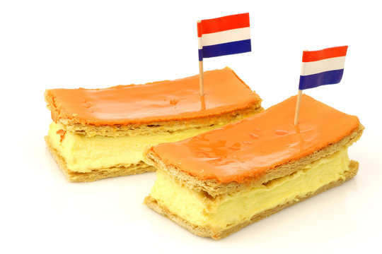 Traditional Dutch pastry called "tompouce"