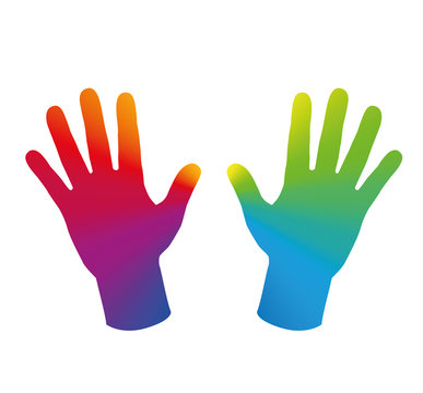 Hands Rainbow Colored