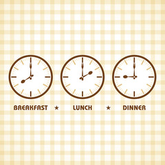 Breakfast Lunch and Dinner time stock vector