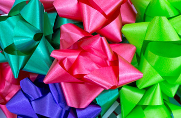 Close view of Christmas bows
