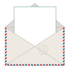 Envelope with blank letter, vector illustration