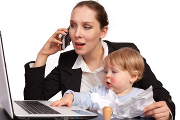 Mutter und Kind bei der Arbeit Serienbild 12