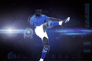 Composite image of football player