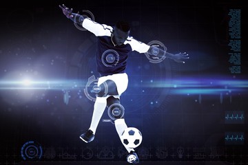 Composite image of football player