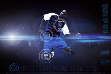 Composite image of football player