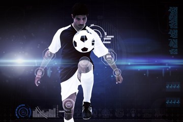 Composite image of football player