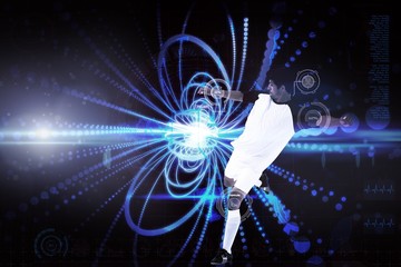 Composite image of football player