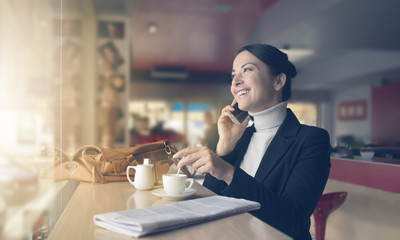 Phone call at the bar