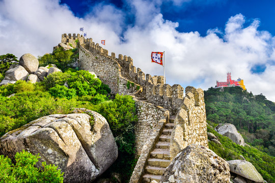 Moorish Castle Ruins in Sintra, Portugal
