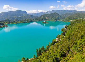 Obraz na płótnie Canvas Panoramic view of Bled Lake, Slovenia