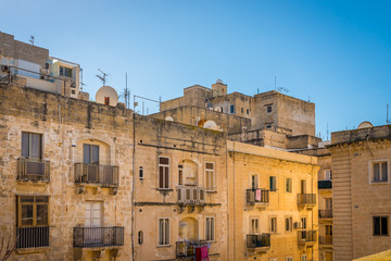 Façade d'immeuble à La Valette, Malte