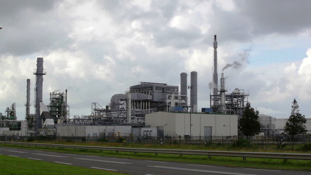 Big oil refinery, Rotterdam, Holland