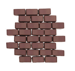 Chocolate candies on a white background