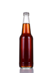 Bottle of beer on white background.