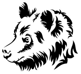 Vector  image of a wild bear isolated on a white background