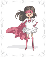 Supermom Character and Card Vector Design