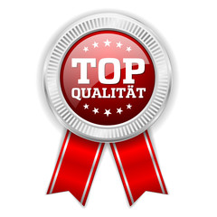 Roter Top Qualität Siegel Mit Silber Rand