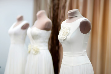 Fototapeta na wymiar Wedding dresses on a mannequins