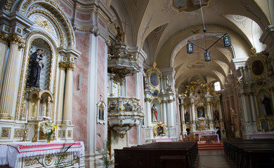 Fototapeta na wymiar Interior of orthodox cathedral in Cluj.