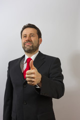 Anzug Bart Daumen hoch