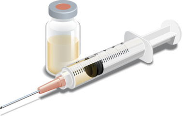 Syringe or Hypodermic Heedle with Vial
