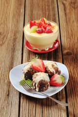 Chocolate kisses and bowl of pudding