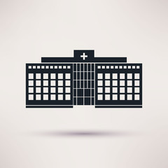 City hospital building in flat style vector.
