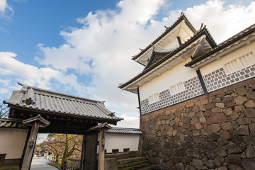 Kanazawa castle in Kanazawa, Japan.