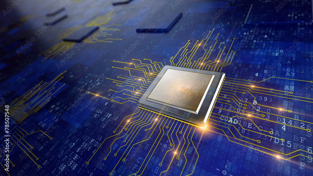 Poster central computer processors cpu concept