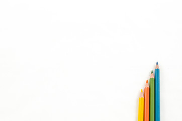 Color pencils isolated on white background