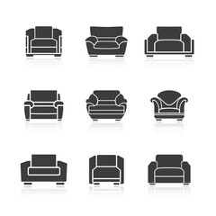 Set of black armchairs