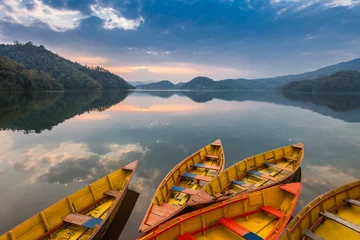 Foto op Plexiglas Annapurna Boats at Begnas lake