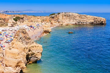 Crédence de cuisine en verre imprimé Plage de Marinha, Algarve, Portugal Sao Rafael beach