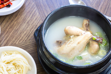 Chicken soup with ginseng  korean food