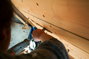 Building wooden boat - 78513174