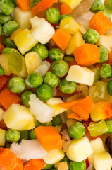 Frozen vegetables for soup