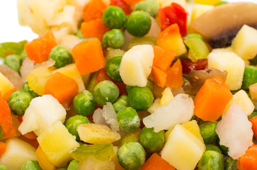 Frozen vegetables for soup
