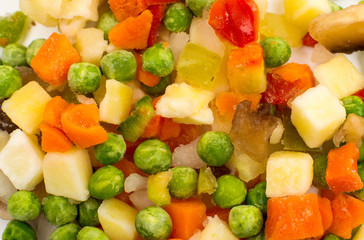 Frozen vegetables for soup
