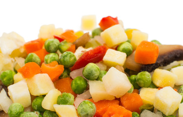 Frozen vegetables for soup
