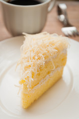 cheese cake with coffee